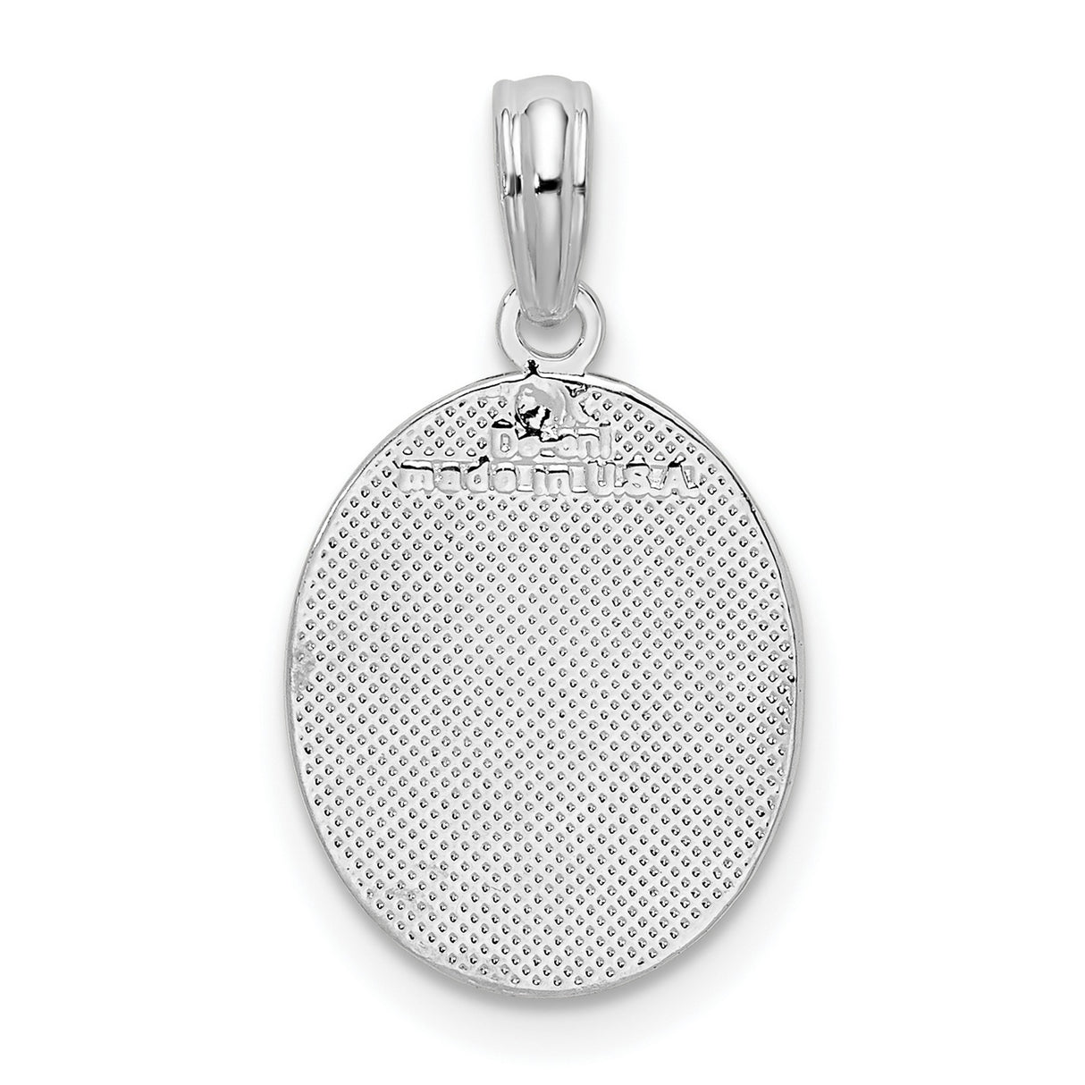 Sterling Silver Oval Pendant with Raised Fleur de Lis Design, Vintage French Style Charm