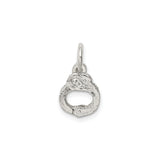 Sterling Silver Handcuff Pendant Charm, Interlocked Design, Unisex Edgy Minimalist Style