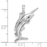 Sterling Silver Marlin Fish Pendant with Nautical Oceanic Detail for Sea Life and Fishing Enthusiasts