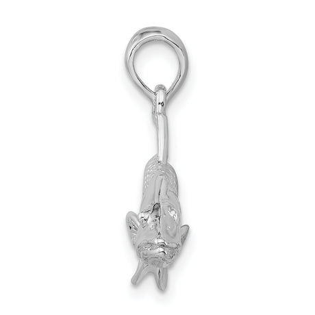 Sterling Silver Snook Fish Pendant, Realistic 3D Ocean-Inspired Angler Jewelry for Men or Unisex