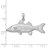 Sterling Silver Snook Fish Pendant, Realistic 3D Ocean-Inspired Angler Jewelry for Men or Unisex