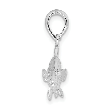 Sterling Silver Redfish Pendant, 3D Detailed Nautical Marine Life Jewelry for Men and Women