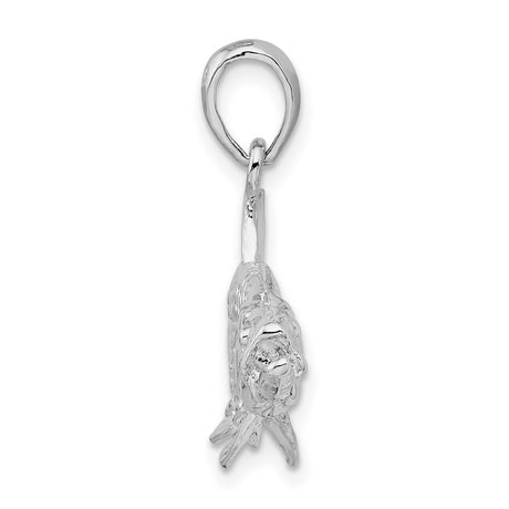 Sterling Silver Tarpon Fish Pendant with Detailed 3D Design, Nautical Marine Charm