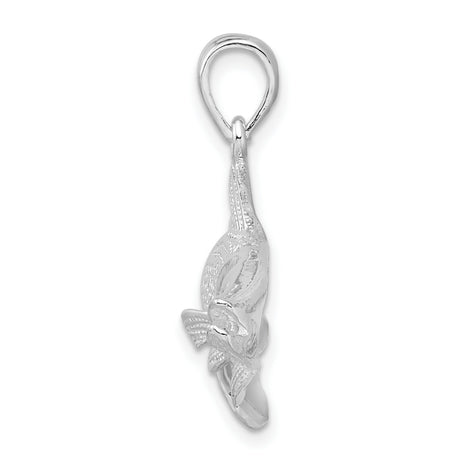 Sterling Silver Fish Pendant with Detailed Scales and Fins, Nautical Marine Life Charm