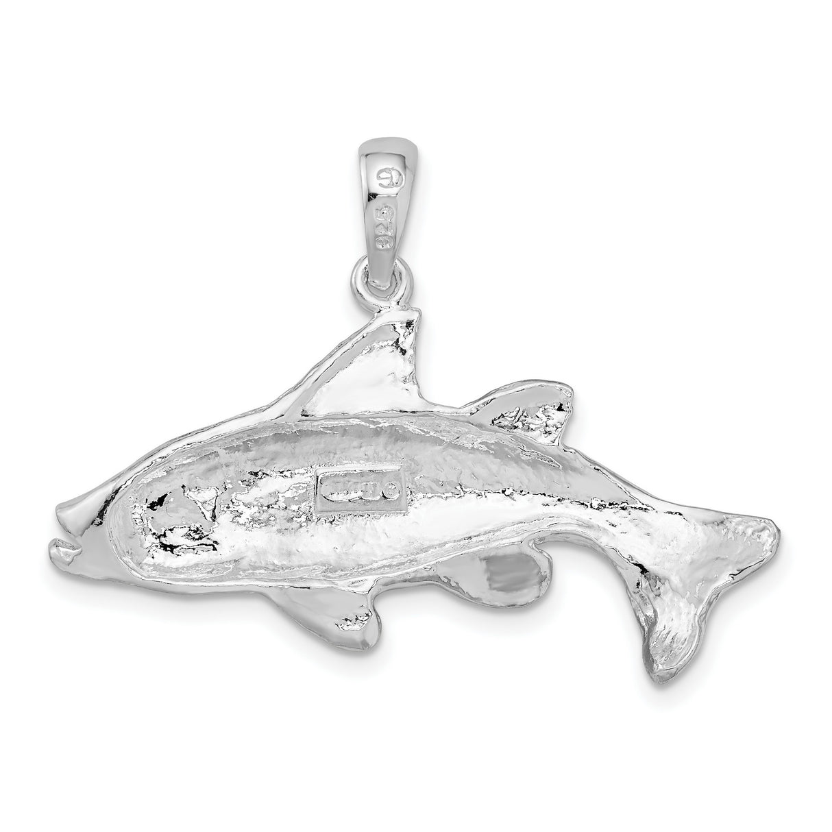 Sterling Silver Fish Pendant with Detailed Scales and Fins, Nautical Marine Life Charm