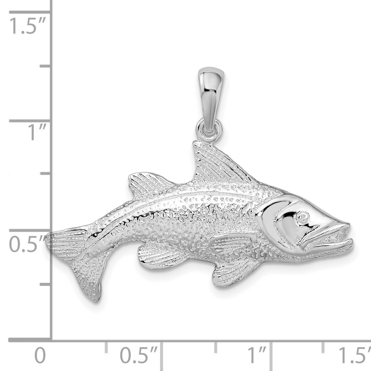 Sterling Silver Fish Pendant with Detailed Scales and Fins, Nautical Marine Life Charm
