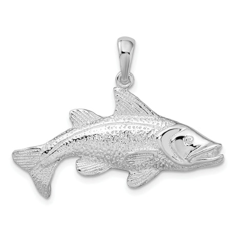 Sterling Silver Fish Pendant with Detailed Scales and Fins, Nautical Marine Life Charm