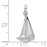 Sterling Silver Sailboat Pendant, Nautical Charm Design for Women or Unisex Wear