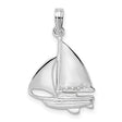 Sterling Silver Sailboat Pendant, Polished Nautical Charm with Ocean-Inspired Design