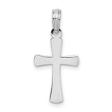 Sterling Silver Cross Pendant with Polished Finish, Minimalist Unisex Religious Jewelry