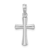Sterling Silver Cross Pendant with Polished Finish, Minimalist Unisex Religious Jewelry