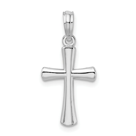Sterling Silver Cross Pendant with Polished Finish, Minimalist Unisex Religious Jewelry