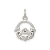 Sterling Silver Claddagh Pendant with Heart and Crown Symbol, Irish Celtic Jewelry