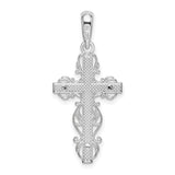 Sterling Silver Crucifix Cross Pendant with Baroque Filigree Design and Christ Depiction