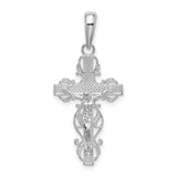 Sterling Silver Crucifix Cross Pendant with Baroque Filigree Design and Christ Depiction