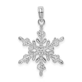 Sterling Silver Snowflake Pendant with Intricate Winter Design for Women