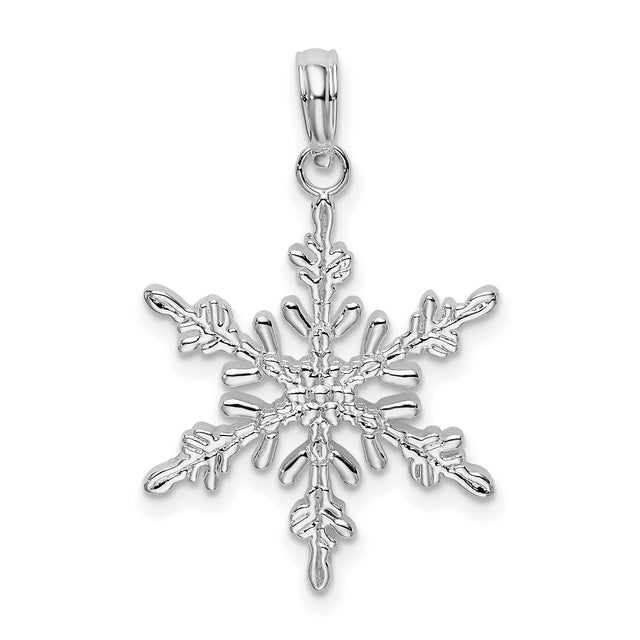 Sterling Silver Snowflake Pendant with Intricate Winter Design for Women