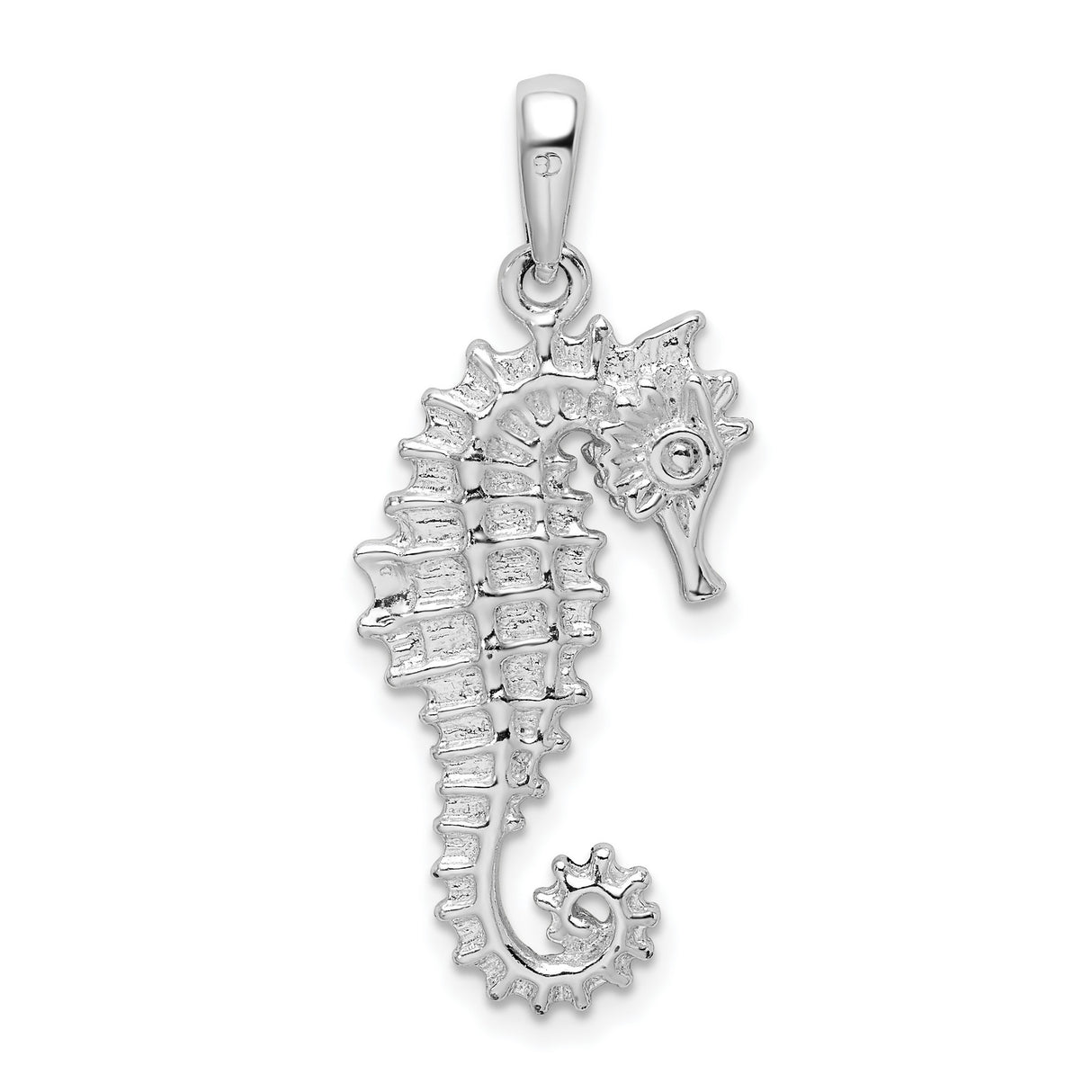 Sterling Silver Seahorse Pendant, Detailed Marine Design with Nautical Charm for Women or Unisex Wear