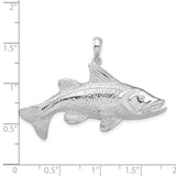 Sterling Silver Fish Pendant with Detailed Game Fish Design, Nautical Angler Jewelry
