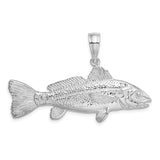 Sterling Silver Striped Bass Pendant with 3D Fish Design, Nautical Jewelry for Men