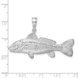 Sterling Silver Striped Bass Pendant with 3D Fish Design, Nautical Jewelry for Men