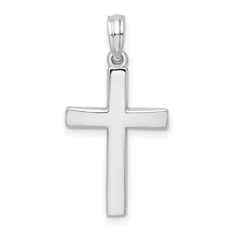 Beveled Latin Cross Charm Pendant in Real 925 Sterling Silver