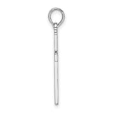 Sterling Silver Latin Cross Pendant with Mirror Polish, Minimalist Religious Charm for Men and Women