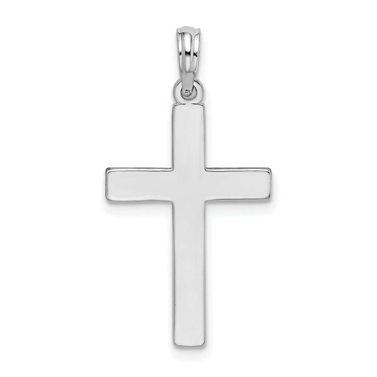 Sterling Silver Latin Cross Pendant with Mirror Polish, Minimalist Religious Charm for Men and Women