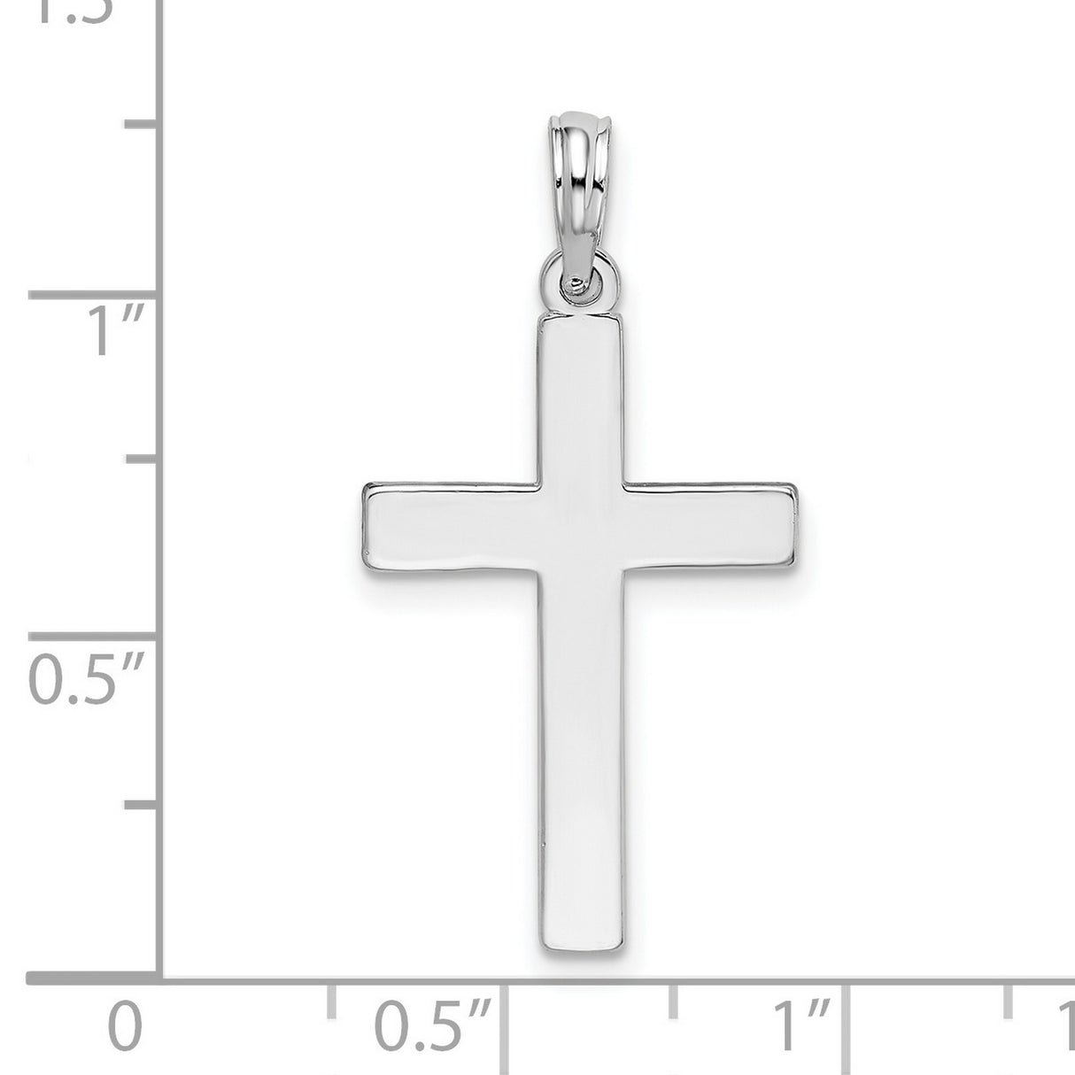 Sterling Silver Latin Cross Pendant with Mirror Polish, Minimalist Religious Charm for Men and Women