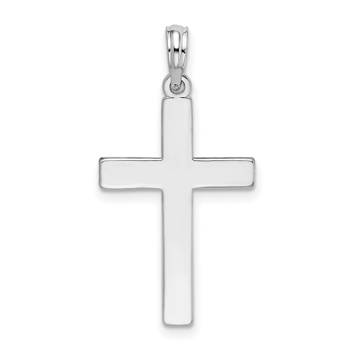 Sterling Silver Latin Cross Pendant with Mirror Polish, Minimalist Religious Charm for Men and Women