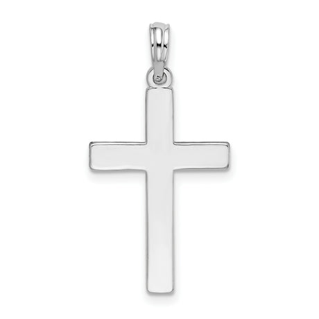 Sterling Silver Latin Cross Pendant with Mirror Polish, Minimalist Religious Charm for Men and Women