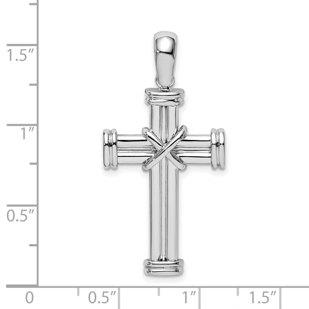Sterling Silver Cross Pendant with Mirror Finish, Chunky Latin Cross Design for Men and Women