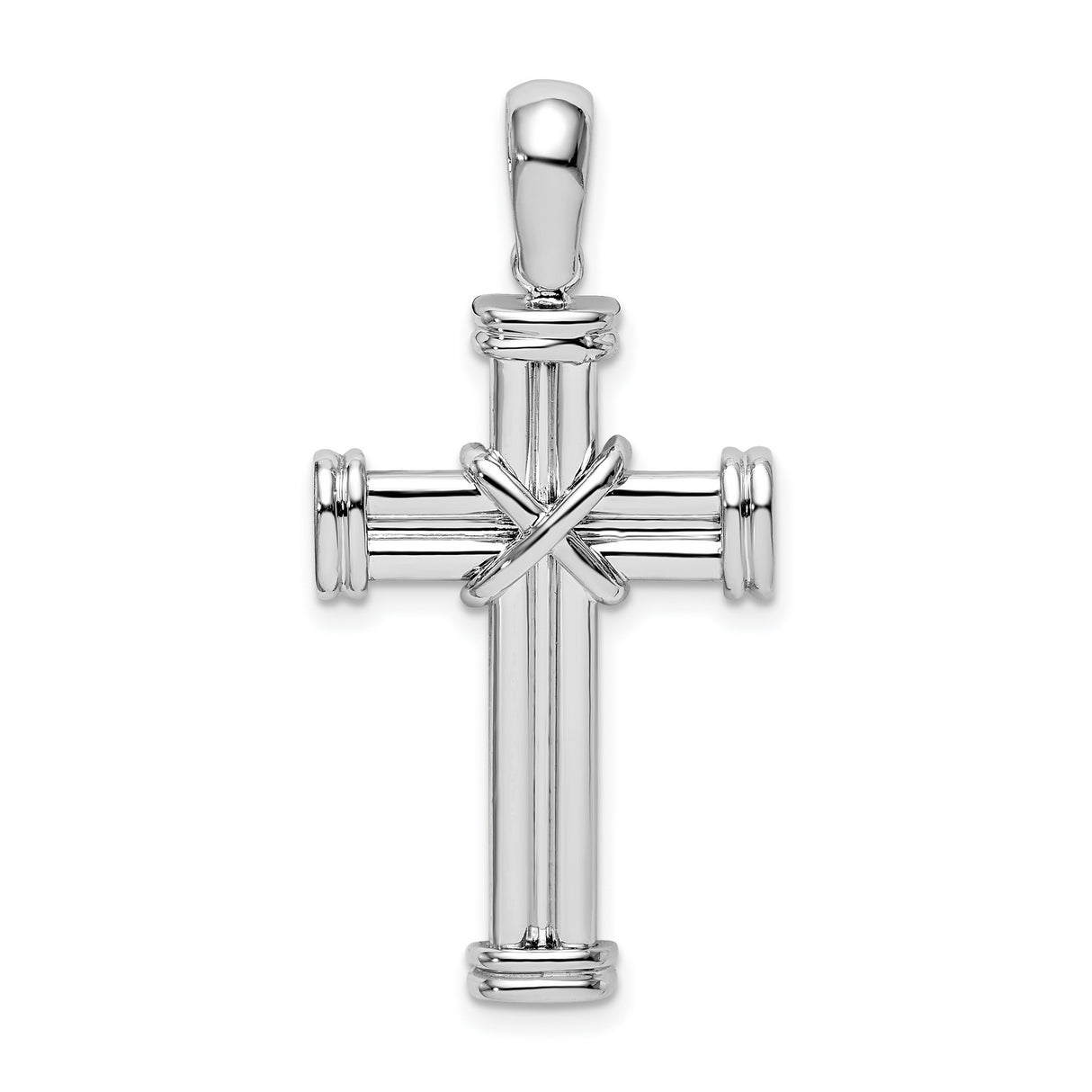 Sterling Silver Cross Pendant with Mirror Finish, Chunky Latin Cross Design for Men and Women