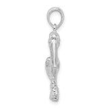 Sterling Silver Pelican Pendant, Detailed 3D Bird on Rock, Ocean Life Coastal Theme Jewelry