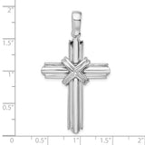 Sterling Silver Cross Pendant with Rounded Edges, High Polish Finish, Modern Christian Design
