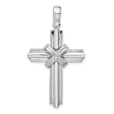 Sterling Silver Cross Pendant with Rounded Edges, High Polish Finish, Modern Christian Design