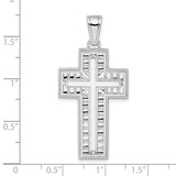 Beaded Edge and Center Latin Cross Charm Pendant in Real 925 Sterling Silver