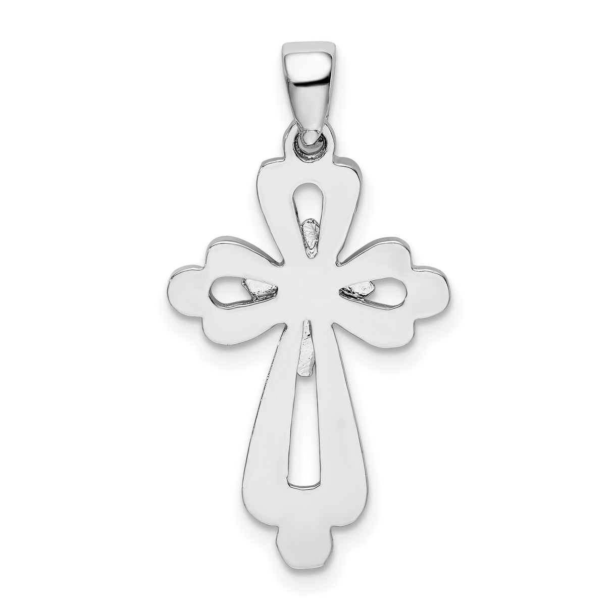 Sterling Silver Cross Pendant with Polished Tapered Arms, Modern Religious Design, Unisex