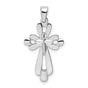 Sterling Silver Cross Pendant with Polished Tapered Arms, Modern Religious Design, Unisex