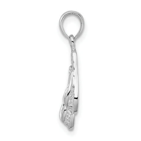 Sterling Silver Flip Flop Pendant, Textured Dual Sandal Charm, Beach Vacation Jewelry for Women