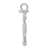 Sterling Silver Anchor Pendant with Rope Design, Nautical Symbol of Strength and Faith