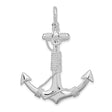 Sterling Silver Anchor Pendant with Rope Design, Nautical Symbol of Strength and Faith