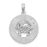 Sterling Silver Jamaica Pendant with Crab Design, Unisex Cultural Travel Charm