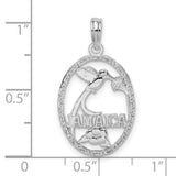 Sterling Silver Pendant with Hummingbird and Flower Design, Jamaica Island Jewelry