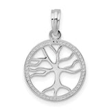 Sterling Silver Tree of Life Pendant with Openwork Round Celtic Design for Women