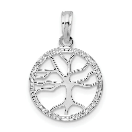 Sterling Silver Tree of Life Pendant with Openwork Round Celtic Design for Women
