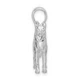 Sterling Silver German Shepherd Dog Pendant, Realistic 3D Animal Jewelry Tribute
