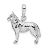 Sterling Silver German Shepherd Dog Pendant, Realistic 3D Animal Jewelry Tribute