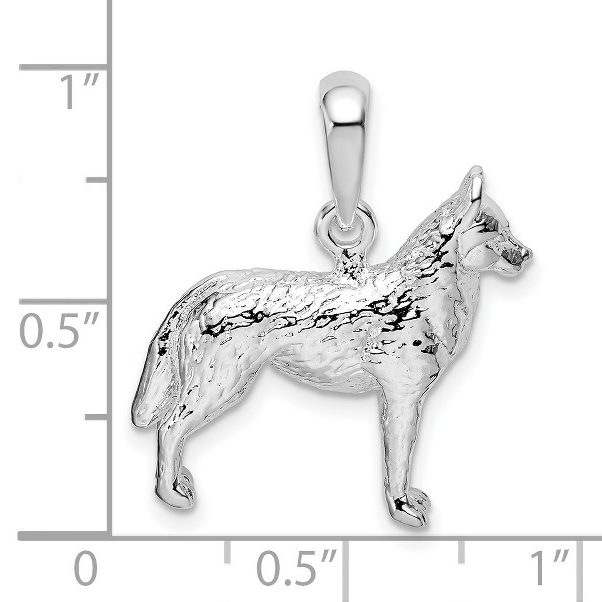 Sterling Silver German Shepherd Dog Pendant, Realistic 3D Animal Jewelry Tribute