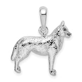 Sterling Silver German Shepherd Dog Pendant, Realistic 3D Animal Jewelry Tribute
